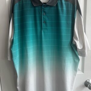 Walter Hagen Men’s Green and White Polo Shirt Modern Gradient Design